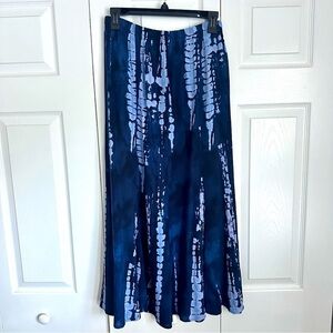 Vtg Karibo Womens Tie Dye Pull On Midi Skirt Sz 8 Whimsigoth Dark Fairy Hippie